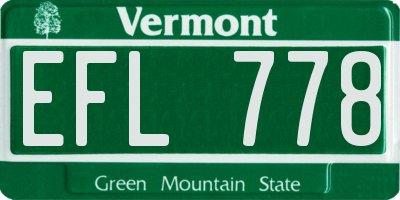 VT license plate EFL778