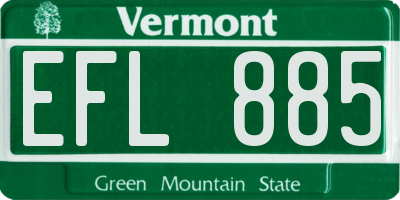 VT license plate EFL885