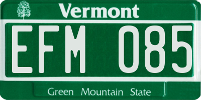 VT license plate EFM085