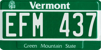 VT license plate EFM437