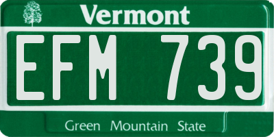 VT license plate EFM739