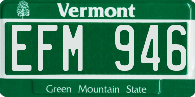 VT license plate EFM946