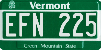 VT license plate EFN225