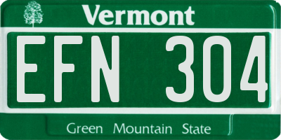 VT license plate EFN304
