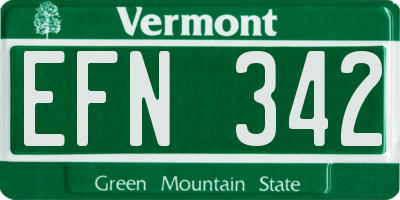 VT license plate EFN342