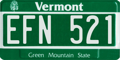 VT license plate EFN521