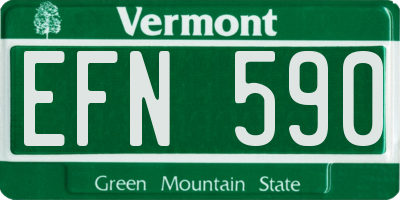 VT license plate EFN590