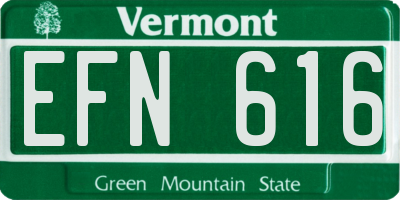 VT license plate EFN616