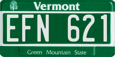 VT license plate EFN621