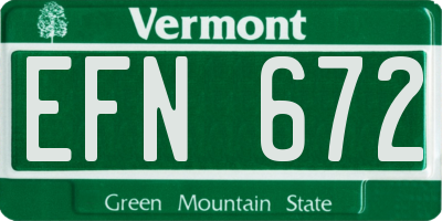 VT license plate EFN672