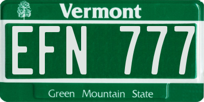 VT license plate EFN777