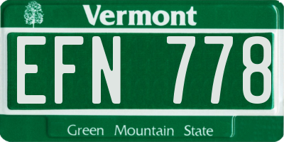 VT license plate EFN778