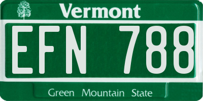 VT license plate EFN788
