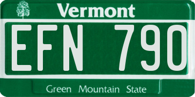 VT license plate EFN790