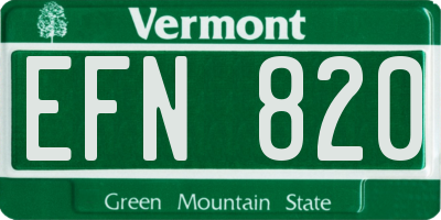 VT license plate EFN820