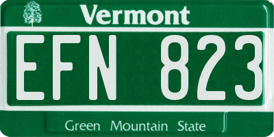 VT license plate EFN823