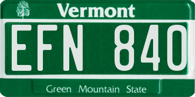 VT license plate EFN840