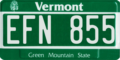 VT license plate EFN855