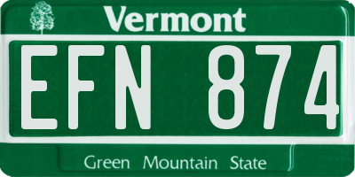 VT license plate EFN874