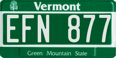 VT license plate EFN877