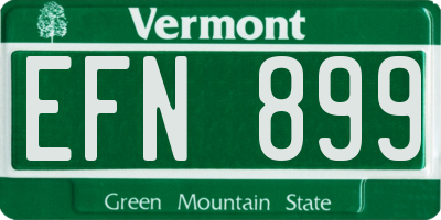 VT license plate EFN899