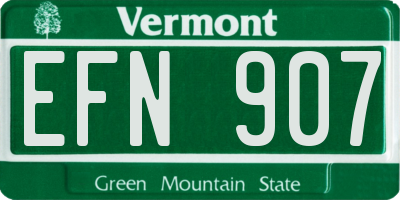 VT license plate EFN907