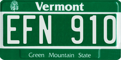 VT license plate EFN910