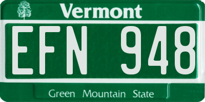 VT license plate EFN948