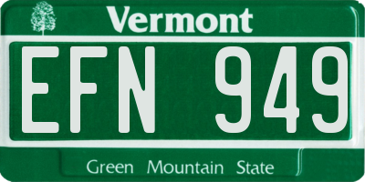 VT license plate EFN949