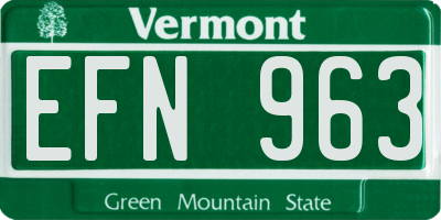 VT license plate EFN963