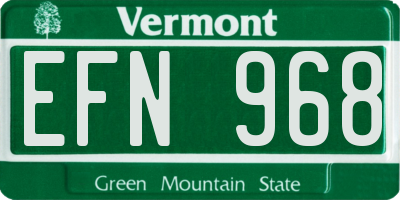 VT license plate EFN968