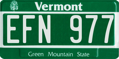 VT license plate EFN977