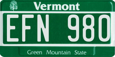 VT license plate EFN980