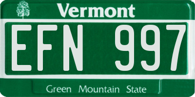 VT license plate EFN997