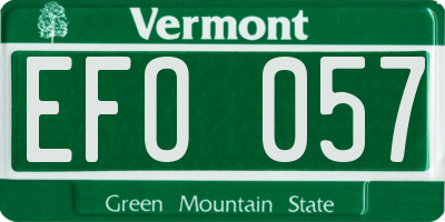 VT license plate EFO057