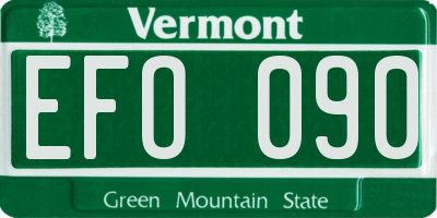 VT license plate EFO090