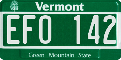 VT license plate EFO142