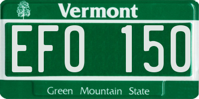 VT license plate EFO150
