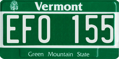 VT license plate EFO155