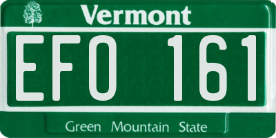 VT license plate EFO161