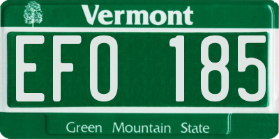 VT license plate EFO185