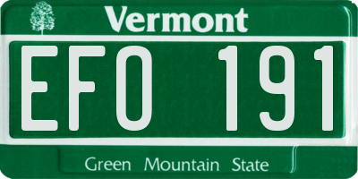 VT license plate EFO191