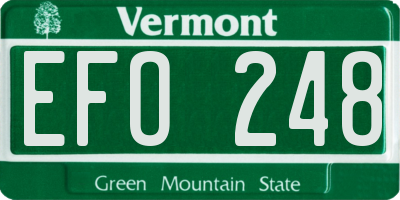 VT license plate EFO248