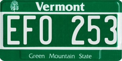 VT license plate EFO253