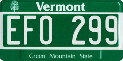 VT license plate EFO299