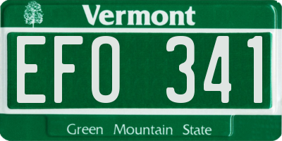 VT license plate EFO341
