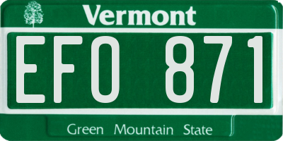 VT license plate EFO871