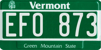 VT license plate EFO873
