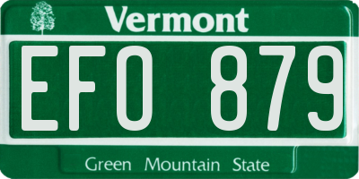 VT license plate EFO879