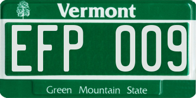 VT license plate EFP009